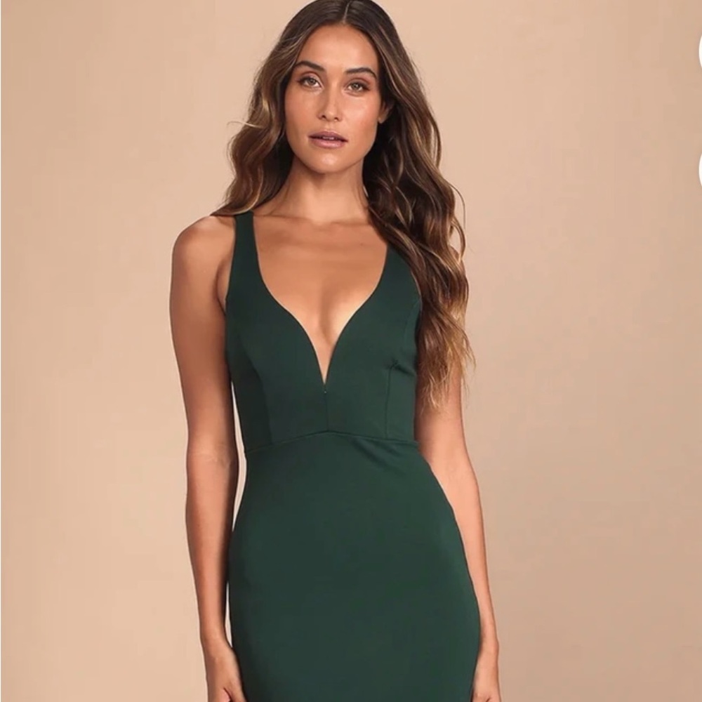 Lulu's Green Plunge Bodycon Dress
